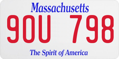MA license plate 9OU798