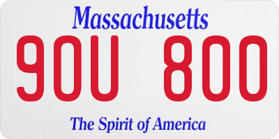 MA license plate 9OU800