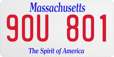 MA license plate 9OU801