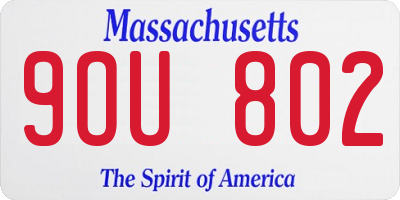 MA license plate 9OU802
