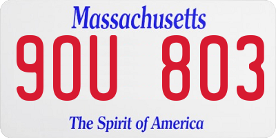 MA license plate 9OU803