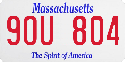 MA license plate 9OU804