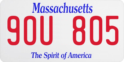 MA license plate 9OU805