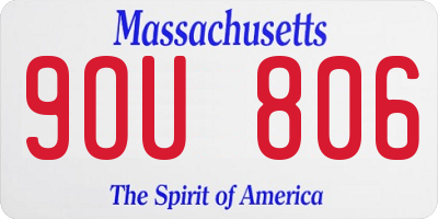 MA license plate 9OU806