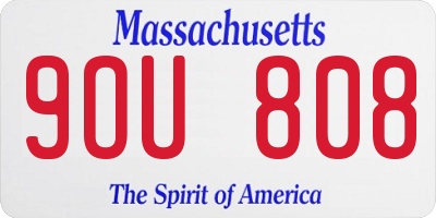 MA license plate 9OU808