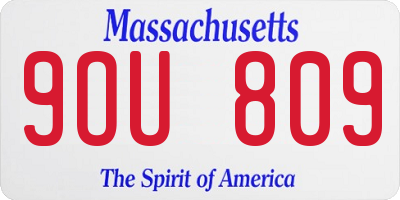 MA license plate 9OU809