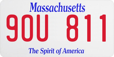 MA license plate 9OU811