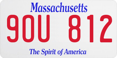 MA license plate 9OU812