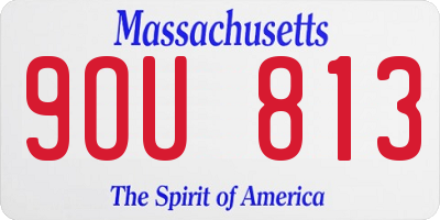 MA license plate 9OU813
