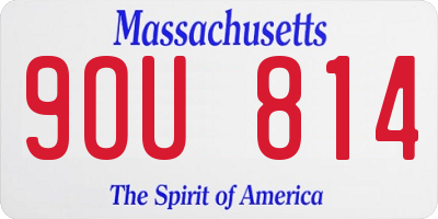 MA license plate 9OU814