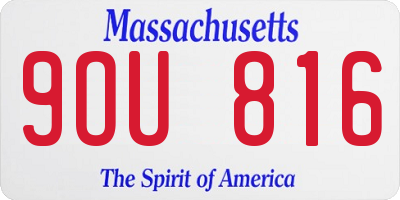 MA license plate 9OU816