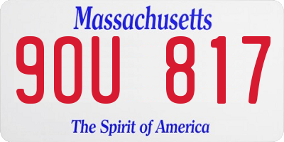 MA license plate 9OU817