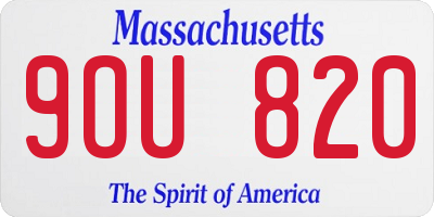 MA license plate 9OU820