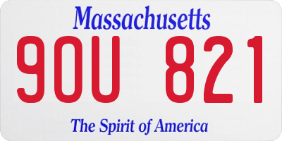 MA license plate 9OU821