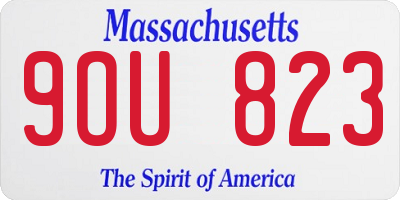 MA license plate 9OU823