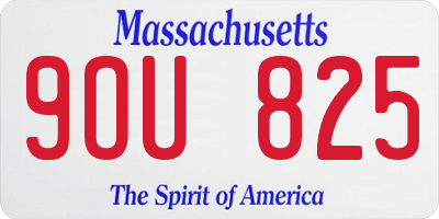MA license plate 9OU825