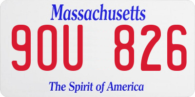 MA license plate 9OU826