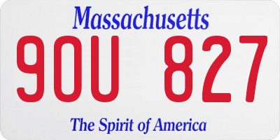 MA license plate 9OU827