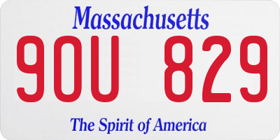 MA license plate 9OU829