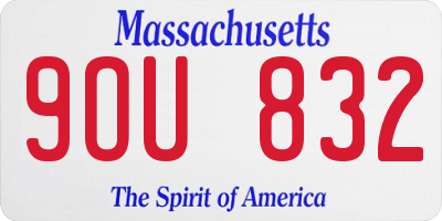 MA license plate 9OU832