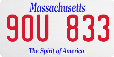 MA license plate 9OU833