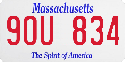 MA license plate 9OU834