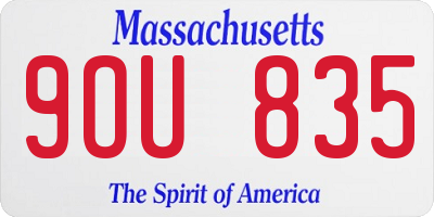 MA license plate 9OU835