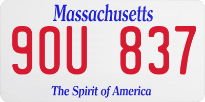 MA license plate 9OU837
