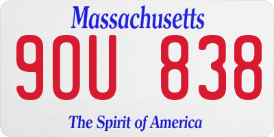 MA license plate 9OU838