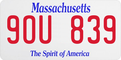 MA license plate 9OU839