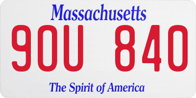 MA license plate 9OU840
