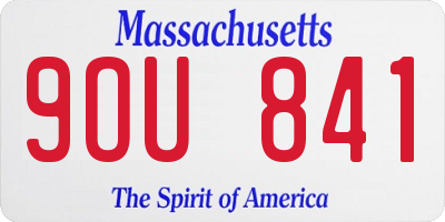 MA license plate 9OU841