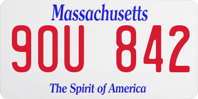 MA license plate 9OU842
