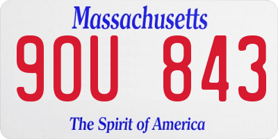 MA license plate 9OU843