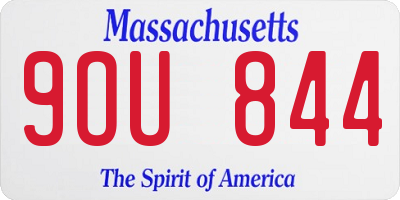 MA license plate 9OU844