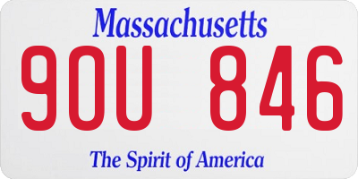 MA license plate 9OU846