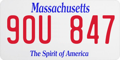 MA license plate 9OU847