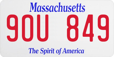 MA license plate 9OU849