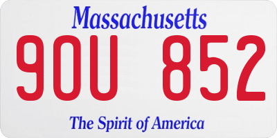 MA license plate 9OU852