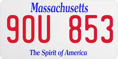MA license plate 9OU853