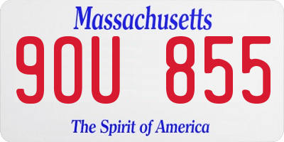 MA license plate 9OU855