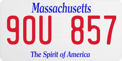 MA license plate 9OU857