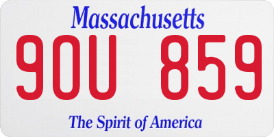 MA license plate 9OU859