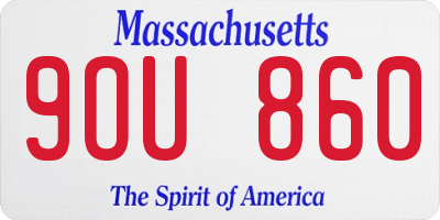MA license plate 9OU860
