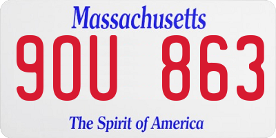 MA license plate 9OU863