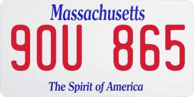 MA license plate 9OU865