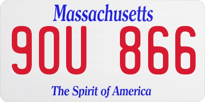 MA license plate 9OU866