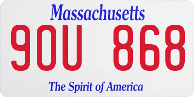 MA license plate 9OU868