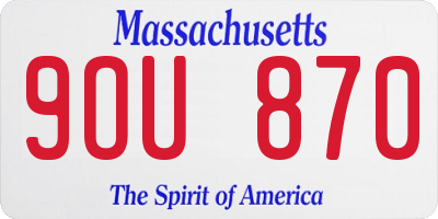 MA license plate 9OU870