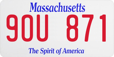 MA license plate 9OU871